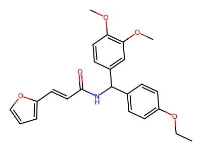 2-Propenamide, N-[(3,4-dimethoxyphenyl)(4-ethoxyphenyl)methyl]-3-(2-furanyl)- structure