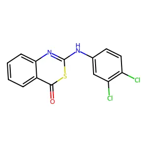 2-[(3,4-dichlorophenyl)amino]-4H-3,1-benzothiazin-4-one structure