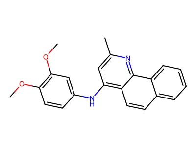 N-(3,4-dimethoxyphenyl)-2-methylbenzo[h]quinolin-4-amine structure
