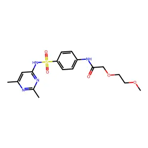 N-{4-[(2,6-dimethylpyrimidin-4-yl)sulfamoyl]phenyl}-2-(2-methoxyethoxy)acetamide structure