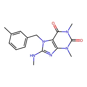 1,3-Dimethyl-8-methylamino-7-(3-methyl-benzyl)-3,7-dihydro-purine-2,6-dione structure