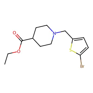Ethyl 1-((5-bromothiophen-2-yl)methyl)piperidine-4-carboxylate structure