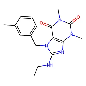 8-(ethylamino)-1,3-dimethyl-7-(3-methylbenzyl)-1H-purine-2,6(3H,7H)-dione structure