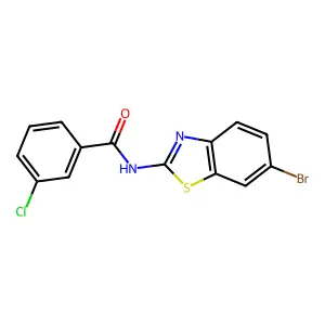 N-(6-bromo-1,3-benzothiazol-2-yl)-3-chlorobenzamide structure