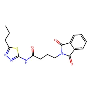 4-(1,3-dioxoisoindol-2-yl)-N-(5-propyl-1,3,4-thiadiazol-2-yl)butanamide structure