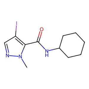 N-cyclohexyl-4-iodo-2-methylpyrazole-3-carboxamide structure