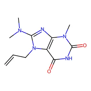 7-Allyl-8-(dimethylamino)-3-methyl-3,7-dihydro-1H-purine-2,6-dione structure