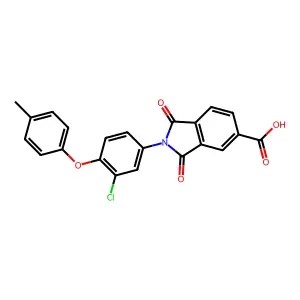 2-[3-Chloro-4-(4-methylphenoxy)phenyl]-1,3-dioxoisoindole-5-carboxylic acid structure