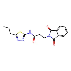 3-(1,3-dioxoisoindol-2-yl)-N-(5-propyl-1,3,4-thiadiazol-2-yl)propanamide structure