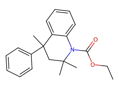 ethyl 2,2,4-trimethyl-4-phenyl-3,4-dihydroquinoline-1(2H)-carboxylate structure