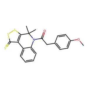 1-(4,4-dimethyl-1-sulfanylidenedithiolo[3,4-c]quinolin-5-yl)-2-(4-methoxyphenyl)ethanone structure