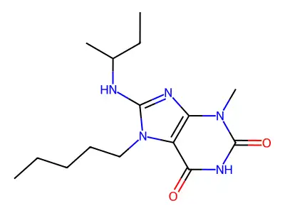 8-(Butan-2-ylamino)-3-methyl-7-pentylpurine-2,6-dione structure