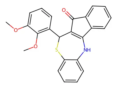 6-(2,3-dimethoxyphenyl)-6,12-dihydro-7H-indeno[2,1-c][1,5]benzothiazepin-7-one structure
