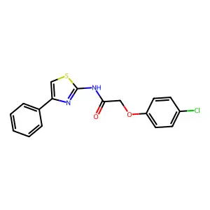 2-(4-chlorophenoxy)-N-(4-phenyl-1,3-thiazol-2-yl)acetamide structure