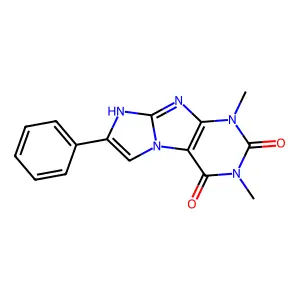 1,3-dimethyl-7-phenyl-1H-imidazo[2,1-f]purine-2,4(3H,8H)-dione structure