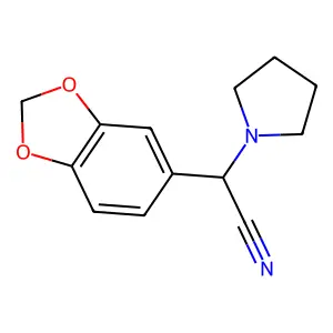 2-(1,3-Benzodioxol-5-yl)-2-pyrrolidin-1-ylacetonitrile structure
