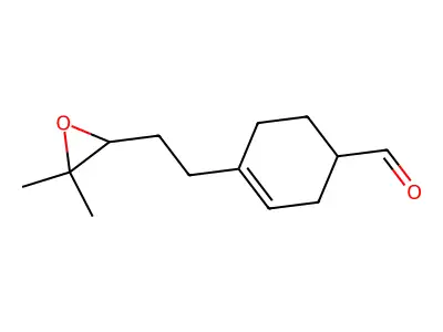 3-Cyclohexene-1-carboxaldehyde, 4-[2-(3,3-dimethyl-2-oxiranyl)ethyl]- structure