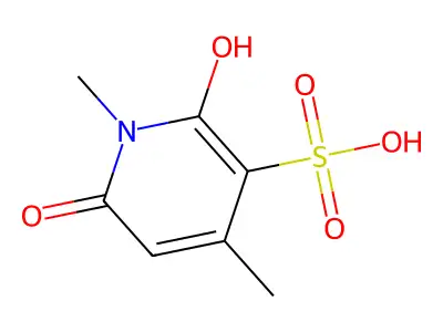 1,2-Dihydro-6-hydroxy-1,4-dimethyl-2-oxo-3-pyridinesulphonic acid structure