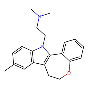 12H-(1)Benzoxepino(5,4-b)indole, 6,7-dihydro-12-(2-dimethylaminoethyl)-9-methyl- structure
