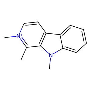 9H-Pyrido(3,4-b)indolium, 1,2,9-trimethyl- structure
