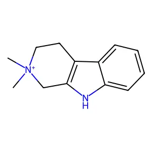 1H-Pyrido[3,4-b]indolium, 2,3,4,9-tetrahydro-2,2-dimethyl- structure