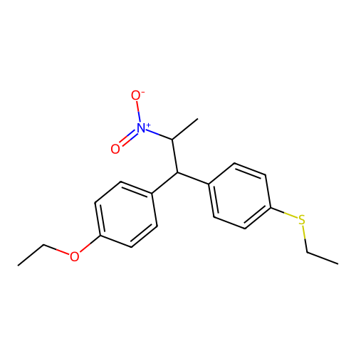 Propane, 1-(p-ethoxyphenyl)-1-(p-(ethylthio)phenyl)-2-nitro- structure