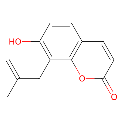 7-Hydroxy-8-(2-methylprop-2-enyl)chromen-2-one structure