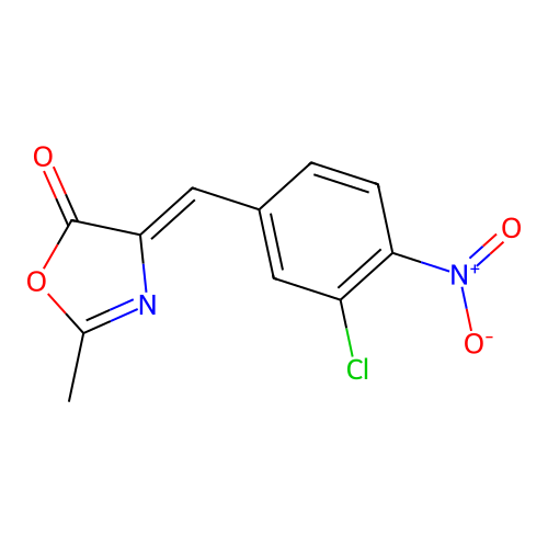 (4Z)-4-(3-chloro-4-nitrobenzylidene)-2-methyl-1,3-oxazol-5(4H)-one structure
