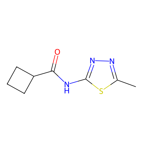 N-(5-methyl-1,3,4-thiadiazol-2-yl)cyclobutanecarboxamide structure