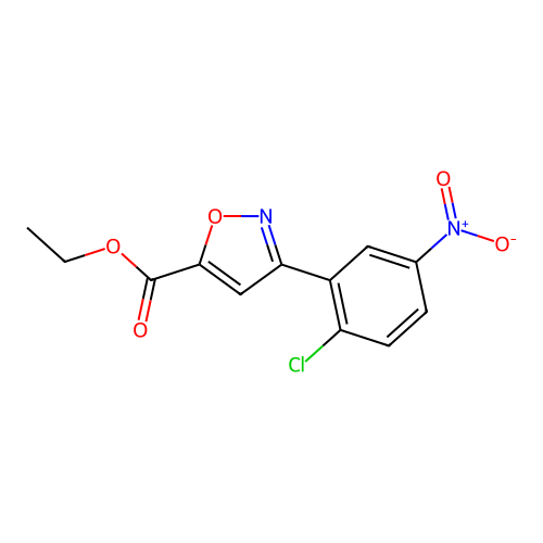 Ethyl 3-(2-chloro-5-nitrophenyl)-1,2-oxazole-5-carboxylate structure