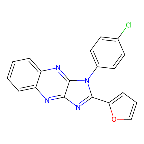 1-(4-chlorophenyl)-2-(furan-2-yl)-1H-imidazo[4,5-b]quinoxaline structure