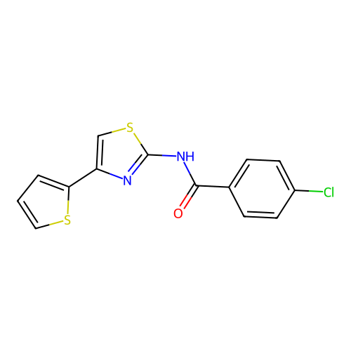 4-Chloro-N-(4-thiophen-2-yl-thiazol-2-yl)-benzamide structure