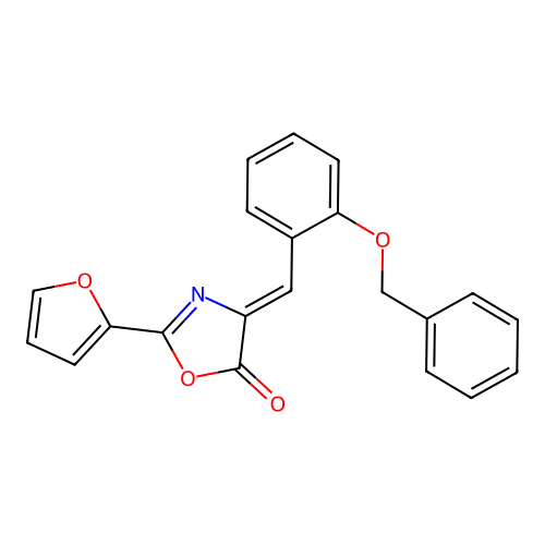 (4Z)-4-[2-(benzyloxy)benzylidene]-2-(furan-2-yl)-1,3-oxazol-5(4H)-one structure