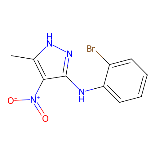 5-(2-bromoanilino)-4-nitro-3-methyl-1H-pyrazole structure
