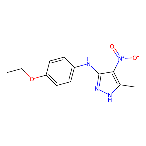 N-(4-ethoxyphenyl)-3-methyl-4-nitro-1H-pyrazol-5-amine structure