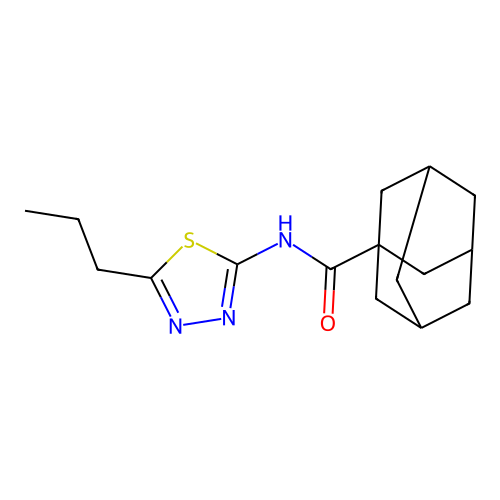 (1s,3s)-N-(5-propyl-1,3,4-thiadiazol-2-yl)adamantane-1-carboxamide structure