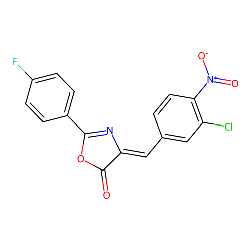 (Z)-4-(3-chloro-4-nitrobenzylidene)-2-(4-fluorophenyl)oxazol-5(4H)-one structure