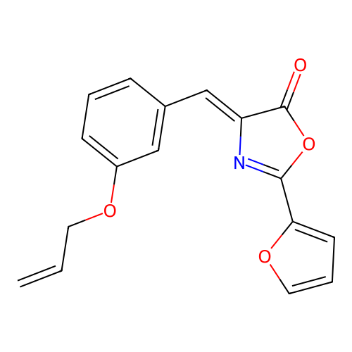 (Z)-4-(3-(allyloxy)benzylidene)-2-(furan-2-yl)oxazol-5(4H)-one structure
