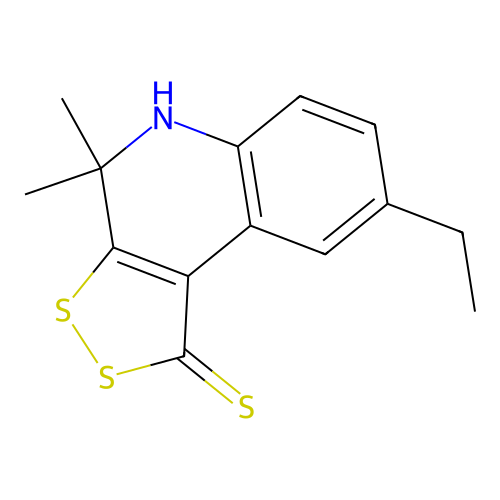 8-ethyl-4,4-dimethyl-4,5-dihydro-1H-[1,2]dithiolo[3,4-c]quinoline-1-thione structure