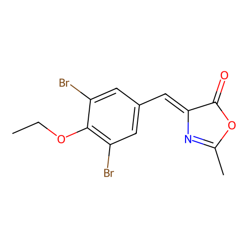 (4Z)-4-(3,5-dibromo-4-ethoxybenzylidene)-2-methyl-1,3-oxazol-5(4H)-one structure