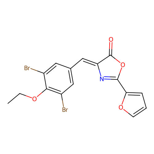 (Z)-4-(3,5-dibromo-4-ethoxybenzylidene)-2-(furan-2-yl)oxazol-5(4H)-one structure