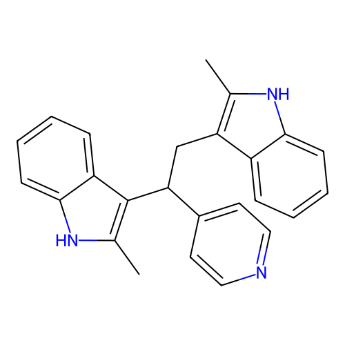 1H-Indole, 3,3'-[1-(4-pyridinyl)-1,2-ethanediyl]bis[2-methyl- structure