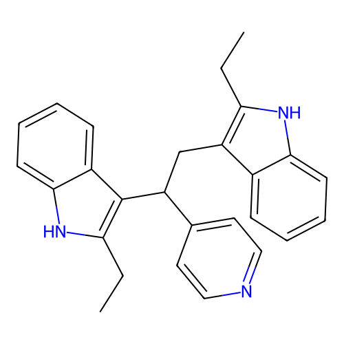 1H-Indole, 3,3'-[1-(4-pyridinyl)-1,2-ethanediyl]bis*2-ethyl- structure