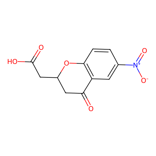 2-(6-Nitro-4-oxo-2,3-dihydrochromen-2-yl)acetic acid structure