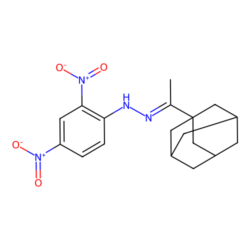 (1Z)-1-(1-adamantyl)ethanone (2,4-dinitrophenyl)hydrazone structure