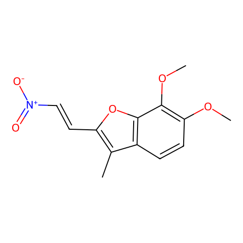 Benzofuran, 6,7-dimethoxy-3-methyl-2-(2-nitroethenyl)- structure