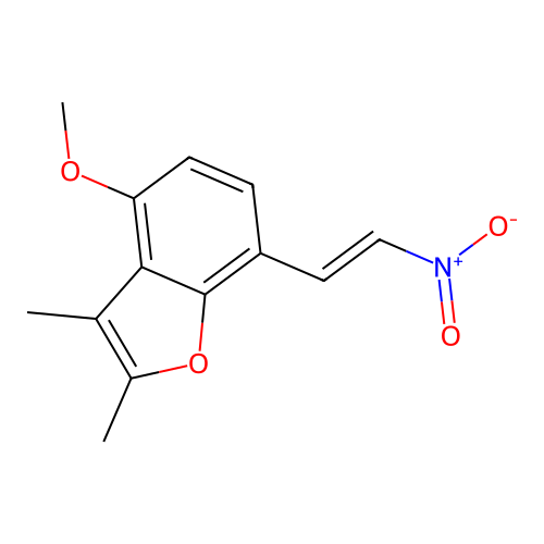 Benzofuran, 4-methoxy-2,3-dimethyl-7-(2-nitroethenyl)- structure