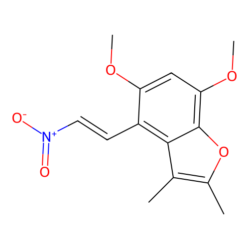 Benzofuran, 5,7-dimethoxy-2,3-dimethyl-4-(2-nitroethenyl)- structure