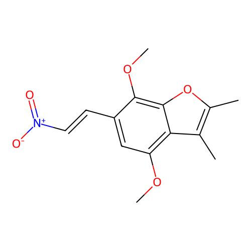Benzofuran, 4,7-dimethoxy-2,3-dimethyl-6-(2-nitroethenyl)- structure