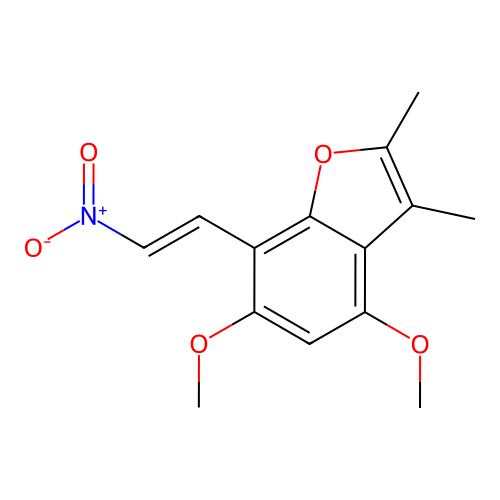Benzofuran, 4,6-dimethoxy-2,3-dimethyl-7-(2-nitroethenyl)- structure